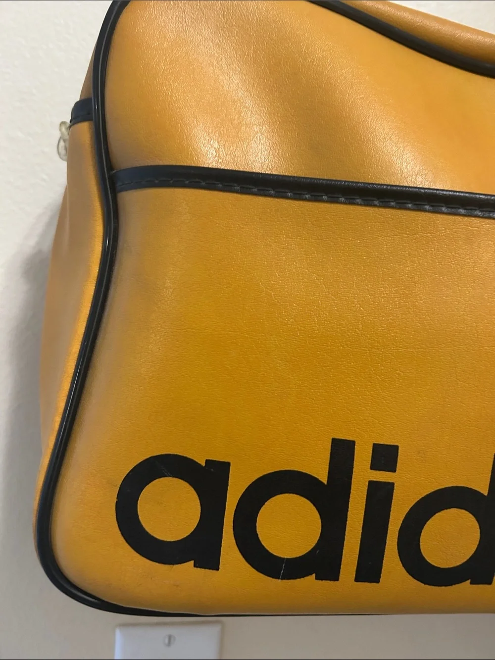 VINTAGE 70s Adidas Yugoslavia Sports Duffel Bag Mustard Yellow Rare ART 4031
